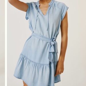Cloth & Stone Chambray Ruffle Dress